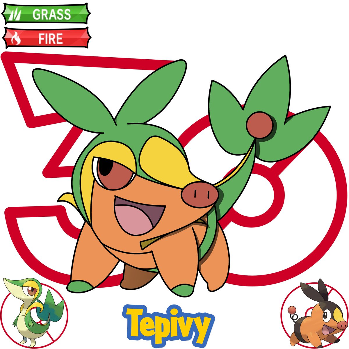 Nerdalachia's tweet image. Tepivy, Servite, and Serboarior #pokemon #fakemon #fusion #fanart