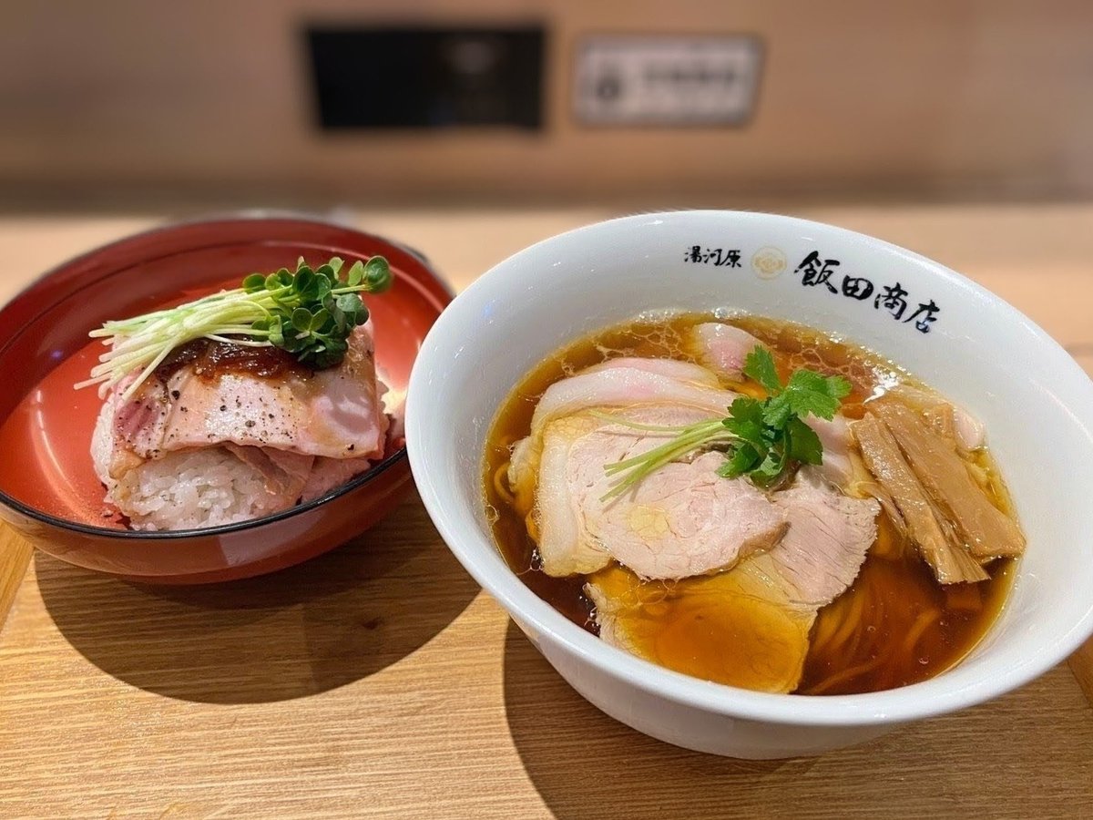おにくごはんに卵黄付け忘れたけど 個人的には飯田商店最強コンボ
