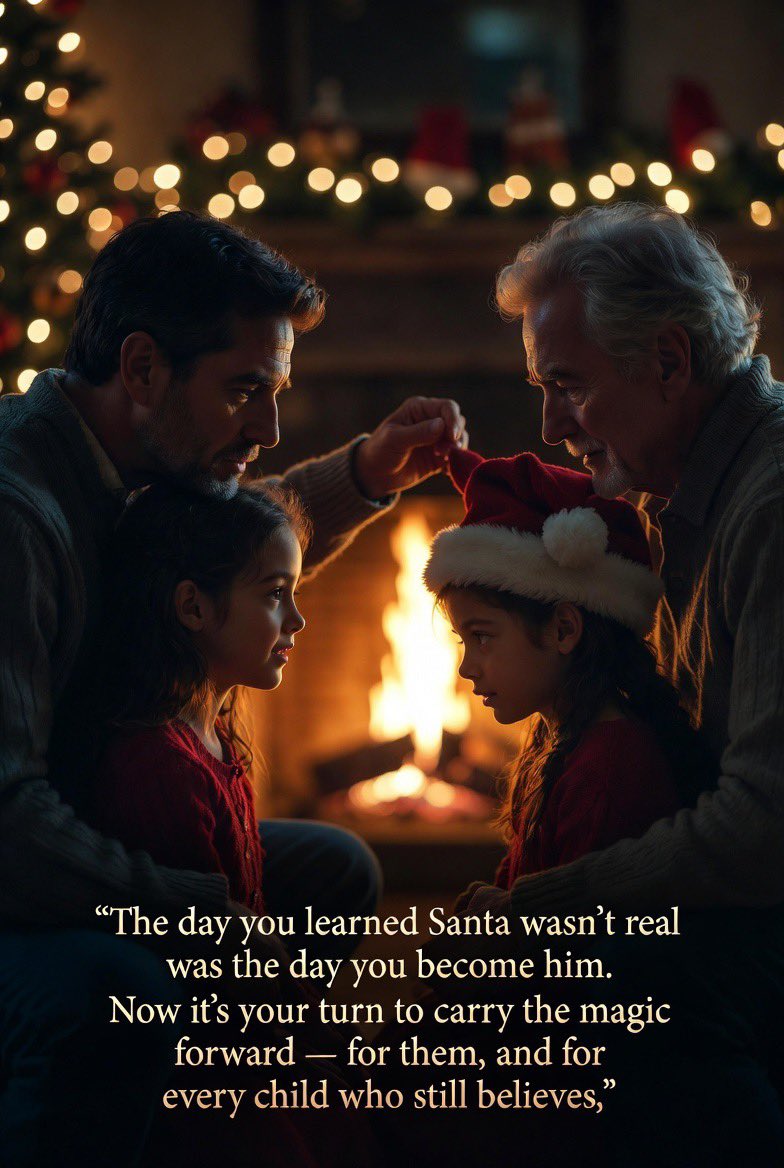 malewis2vtedu's tweet image. The day you learned Santa wasn’t real was the day you became him. Now it’s your turn to carry the magic forward — for them, and for every child who still believes.

Steal it with pride.

#Christmas #Family #Santa #Parenting