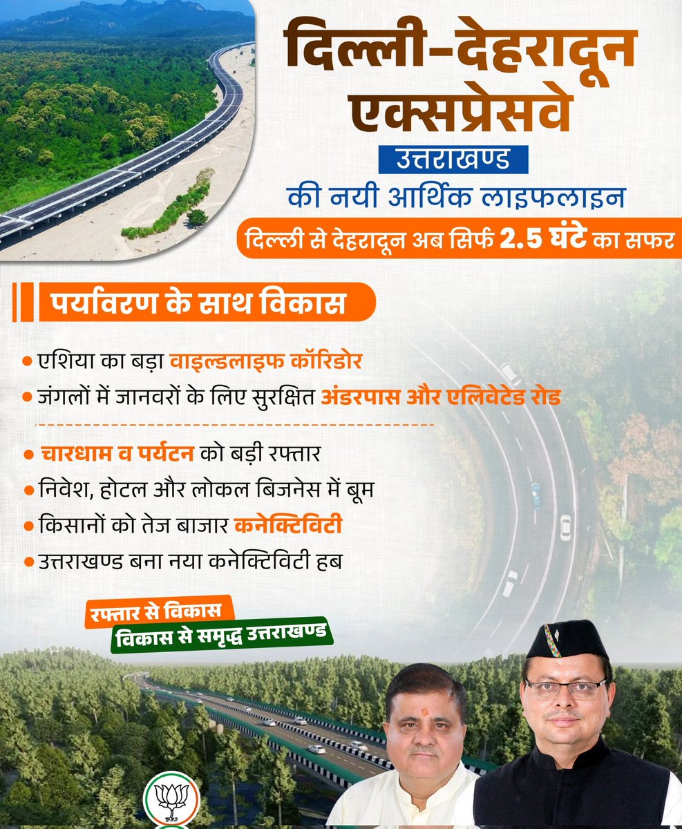 AdeshchauhanUK's tweet image. इस एक्सप्रेसवे ने निवेश, पर्यटन और व्यापार को नई गति दी है। बेहतर कनेक्टिविटी से उत्तराखण्ड में आर्थिक गतिविधियों को मजबूत आधार मिला है और नए अवसरों का सृजन हो रहा है।
#BJPUKGov #Development