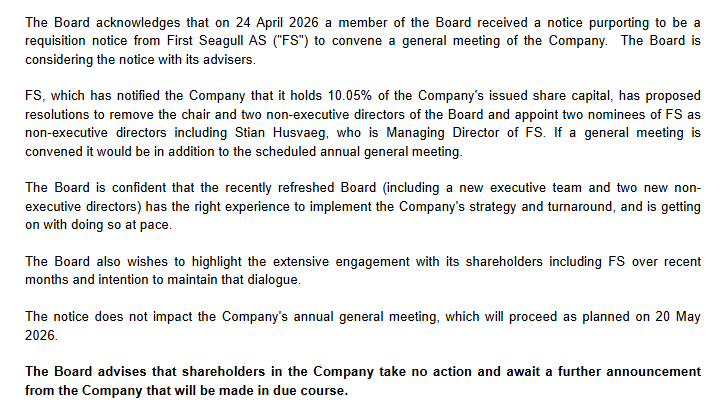 YstoneAdvisory's tweet image. #HEAD  - the company has got itself into such a mess requisitions are being made to change the board.  Am sure this wont be the last we hear on the matter