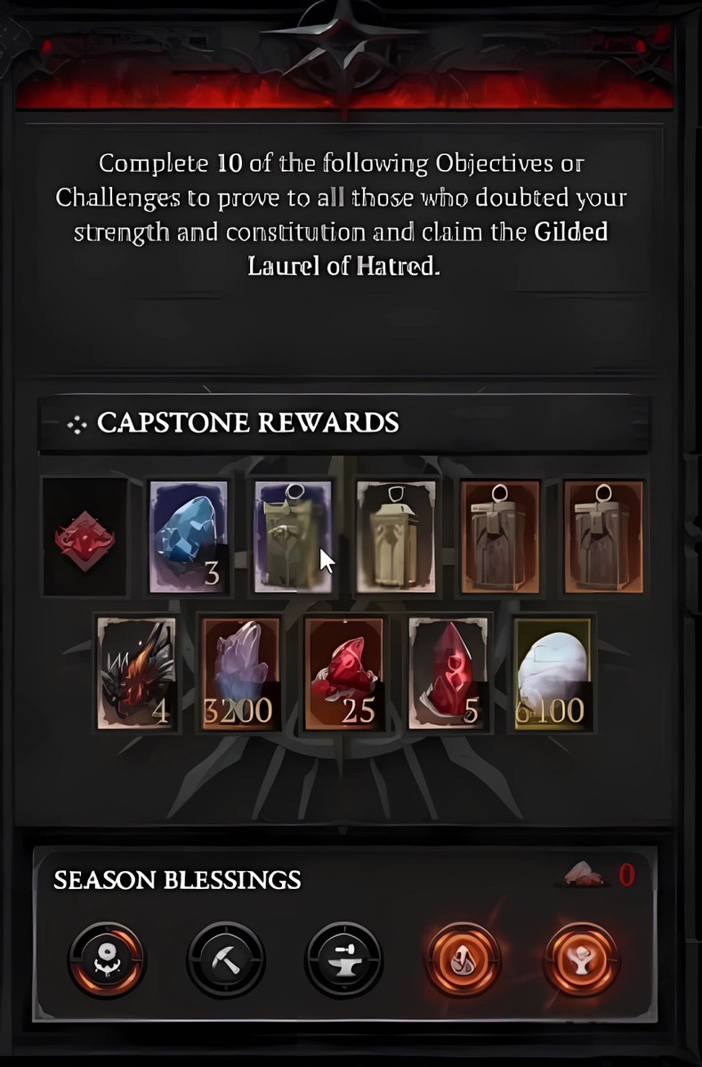 gaming_ktr's tweet image. シーズンランクが7⇒9まで拡張するらしいし！
これが最高Tierの９の報酬だけど結構豪華ｗ

ランク１～９全体で燦然たる光彩も14個手に入るらしいしミシックも結構手に入るね！

問題はミッション内容がどんなもんかって話だけどねｗ
＃Diablo4　＃Diablo4