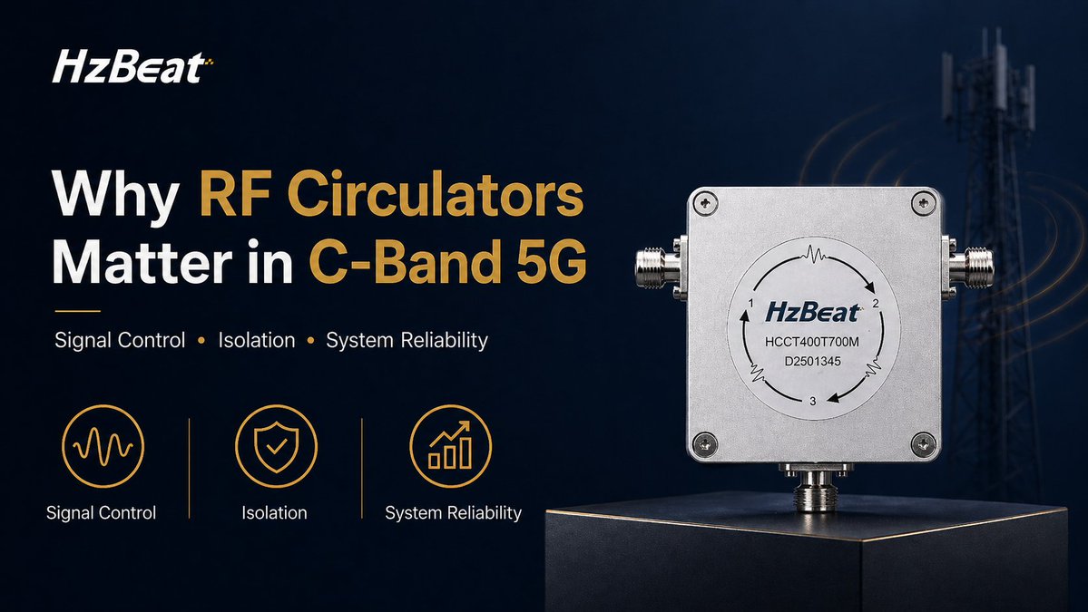 HzBeat_RF's tweet image. C-Band is a key layer for 5G deployment — but real performance depends on stable RF front-end design.

RF circulators help improve signal direction, isolation, reflected-power handling, and reliability in AAU, macro, small cell, and FWA systems.

#RFCirculator #CBand5G #5G