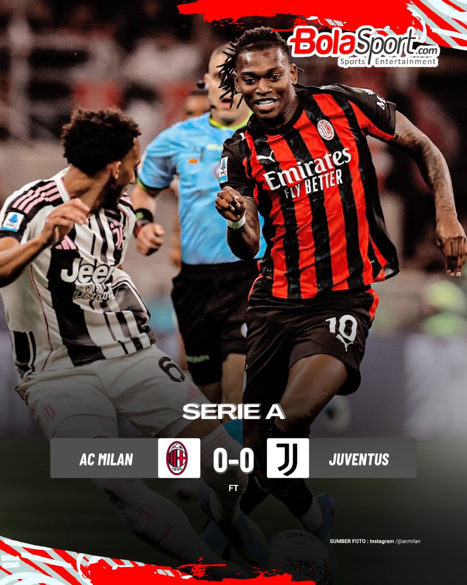 BolaSportcom's tweet image. Duel Milan Vs Juve Berakhir Tanpa Pemenang 🤝

Tak ada gol tercipta pada grande partita antara AC Milan vs Juventus pada giornata ke-34 Liga Italia.

Keduanya harus berbagi poin di San Siro.

#SerieA #Milano