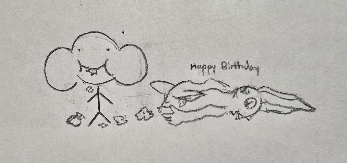 sabirusting's tweet photo. done a quick sketch for the birthday boy @llantyy 

eat a lot of carrot cake or something https://t.co/boYwuFY9Lq