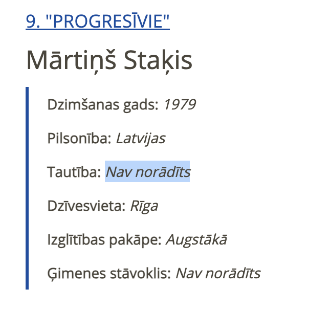 <a href="/MStakis/">Mārtiņš Staķis</a> Vectēvs lepotos ar to, ka tu nezini savu tautību?
