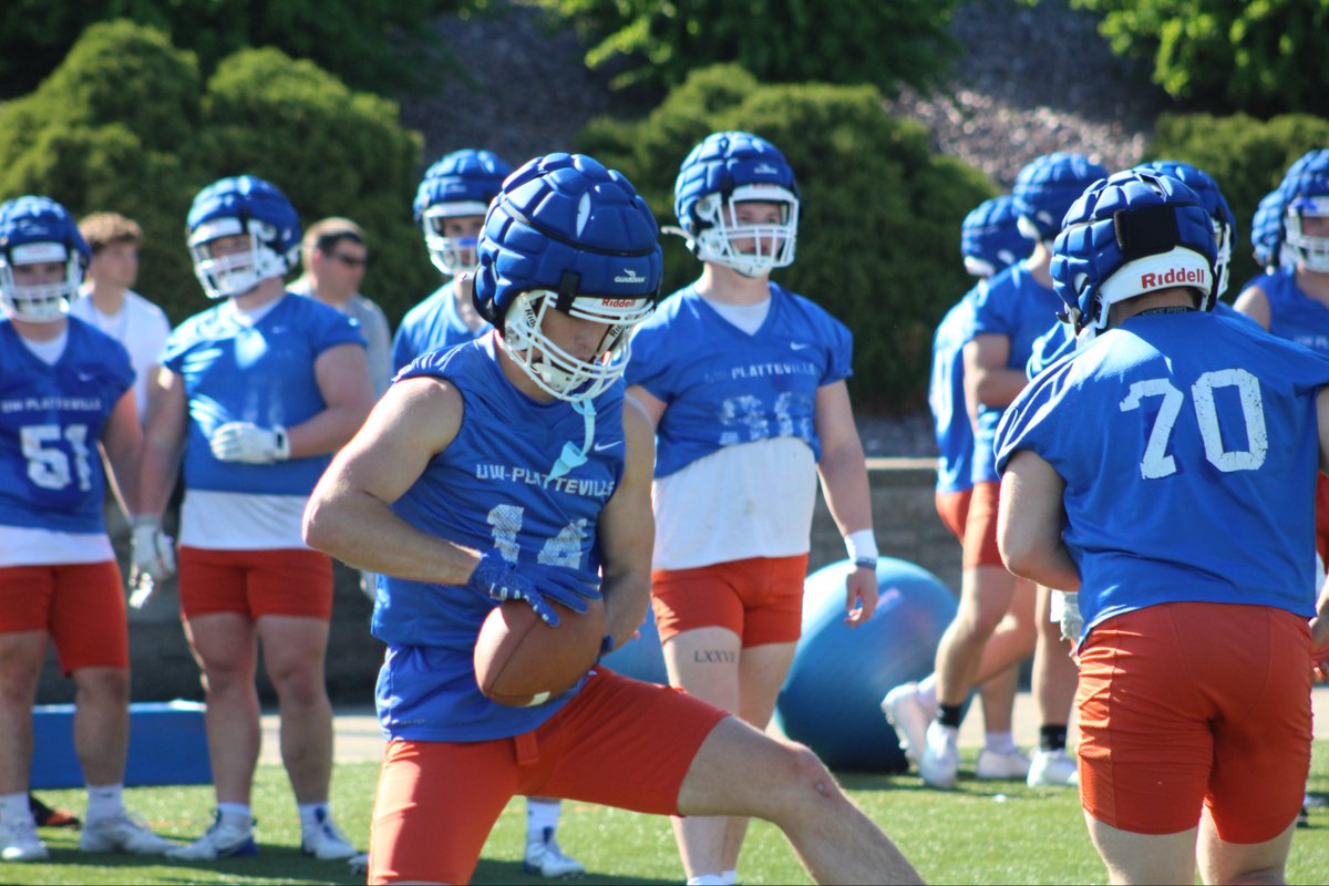 UWPlattFootball's tweet photo. Spring Ball 2026 - Practice #11⛏️
#swingtheaxe #uwp #wiac https://t.co/36HOYyDAPu