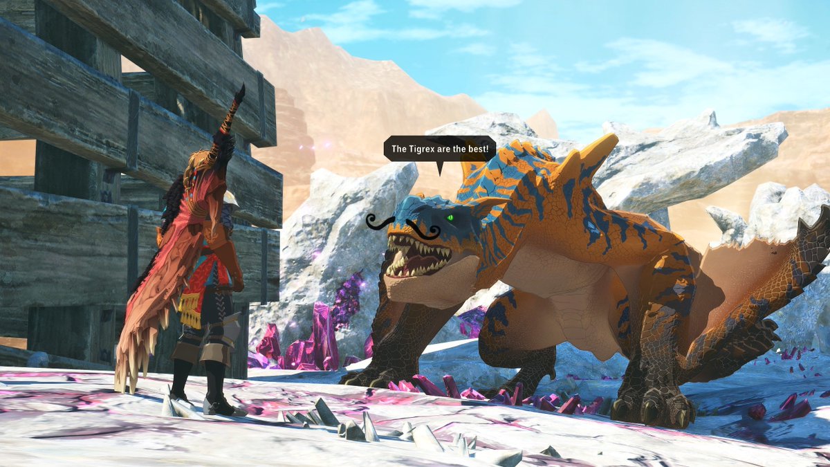 ILagiacrus's tweet image. Tig want join two-leg pack
Tig give flower to yum-no
Tig can big fren
then Tig happy

#Tigrex #MHStories3 #MonsterHunter