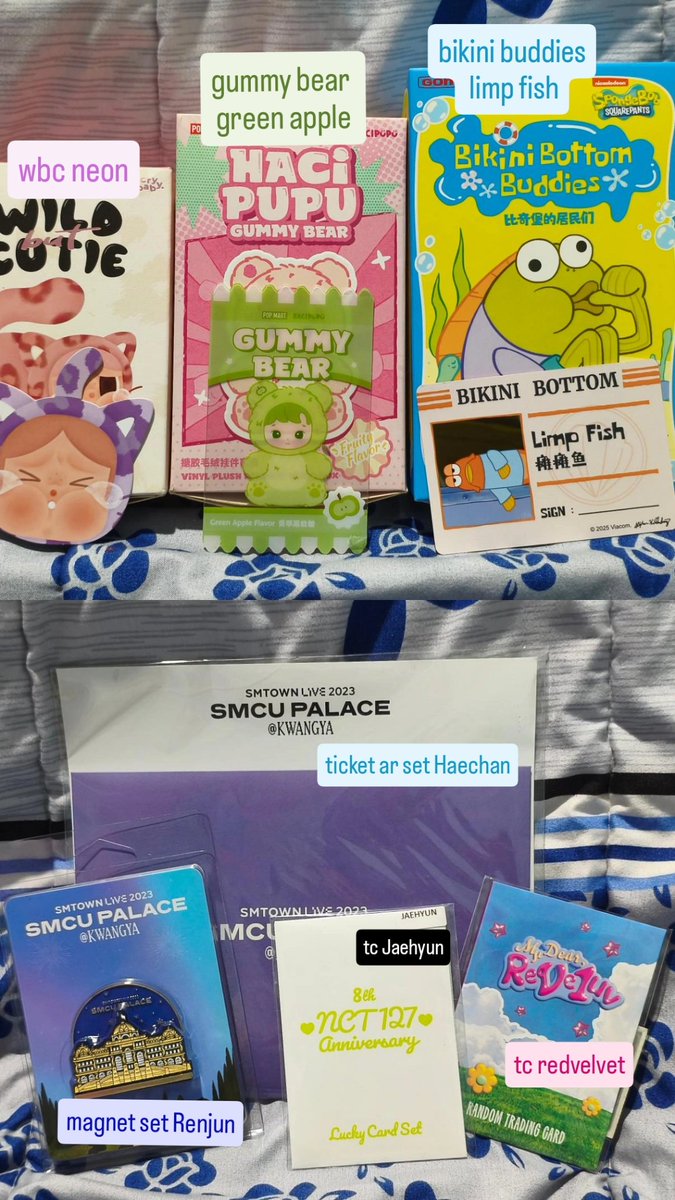 thy2424's tweet photo. WANT TO SALE 

• CBB WBC Neon Cutie
• Hacipupu Gummy Bear Green Apple Flavor
• Bikini Buddies Limp Fish 
• Ticket ar set Haechan 
• Magnet set Renjun 
• Trading Card Jaehyun 
• Trading Card Redvelvet

✅ COD Jakarta &amp; Bekasi 
✅ Splitpay oyen 

Minat? DM https://t.co/80z6YH8ptf