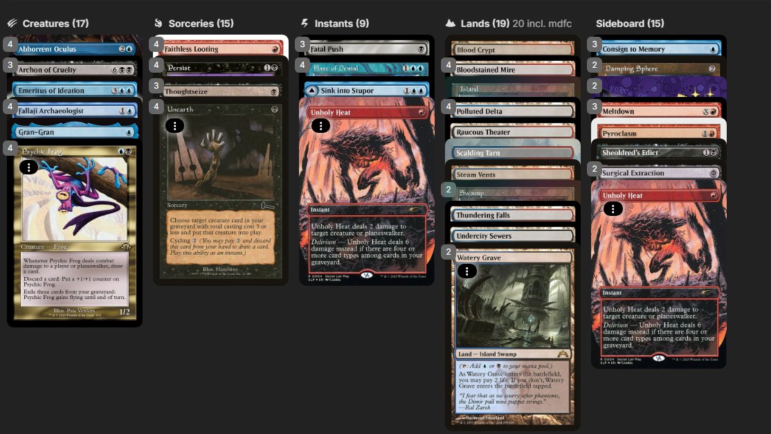 Ayygent92's tweet photo. Took down an RCQ today! The flare package feels super great in the meta right now! 
Shoutout to @slvrms  for the list and tips
R1: Mono black necro 👁️❌👁️
R2: Boros Ponza ❌❌
R3: Dimir flash ❌👁️👁️
R4: Goryo's vengeance 👁️👁️
R5:  Boro's enegy ID
Finals: Storm 👁️👁️
@fireshoes https://t.co/eZRGA07ztg