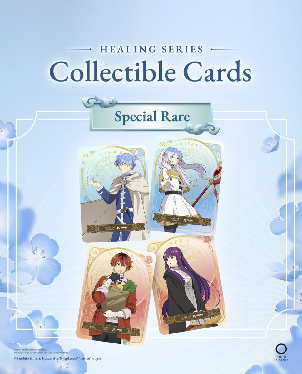 TomoroCoffee_ID's tweet photo. Dapatkan 1 kartu spesial setiap pembelian Healing Series! Ada 4 rarity kartu untuk dikumpulkan:
Common, Special Rare, Ultra Rare, hingga Hyper Rare terlangka! 

Tersedia mulai 29 APRIL 2026 di seluruh store TOMORO COFFEE

#FrierenWithTOMORO
#TOMOROHealingJourney
#TOMOROCOFFEE https://t.co/iJO3piBT46