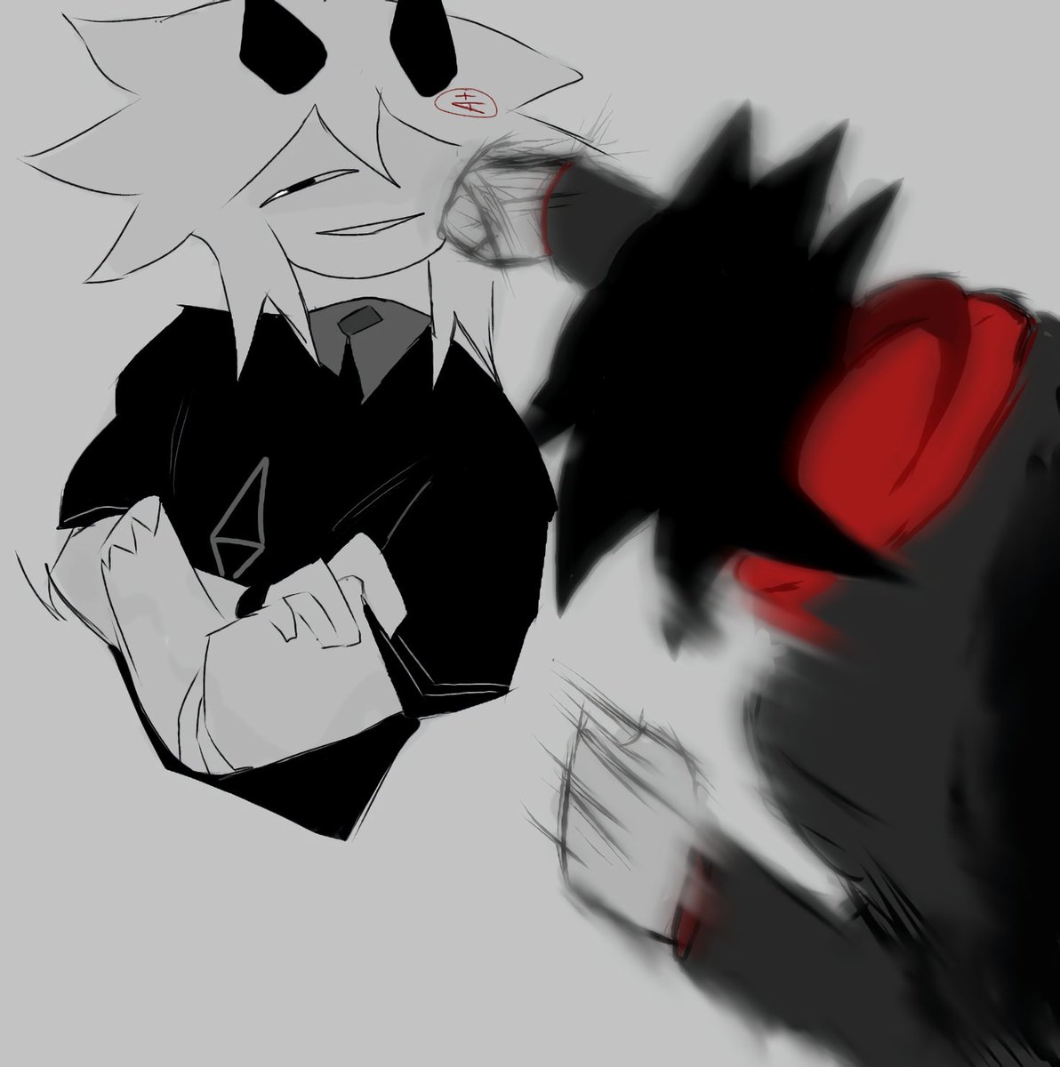 FoxyVila's tweet image. [✏️]: "i'm feel so sig-"
[✊-∆]: "Shut-" 
#fundamentalpapereducation #Oliver #FpeOc #Fpe