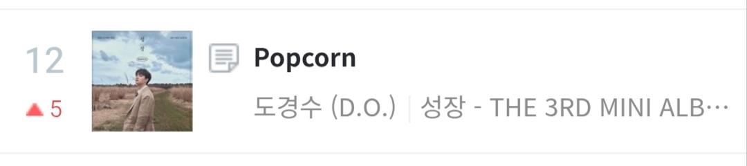 Kenkay98's tweet image. #DOHKYUNGSOO " Popcorn " rises to a new peak of #12 (+5) on Genie Weekly Chart [ 2026.04.20/2026.04.26]

#도경수 #DO (D.O.) #엑소디오 #POPCORN #KYUNGSOO @DOHKYUNGSOO_X