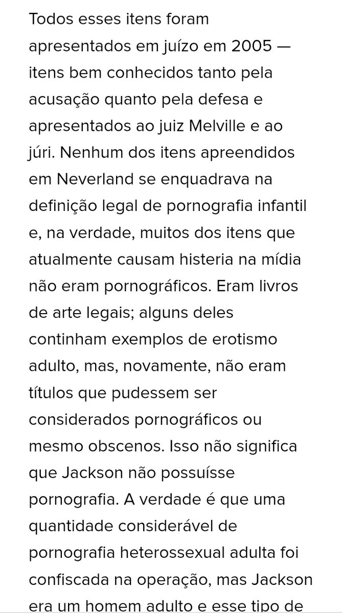 afadomike's tweet photo. vamos combater fake news com muita pesquisa e não lendo em subreddits por aí? vamos! então, 
NÃO FOI ENCONTRADA PORNOGRAFIA INFANTIL EM NEVERLAND, TODA PORNOGRAFIA ENCONTRADA ERA ADULTA E HETEROSEXUAL. 
NENHUM LIVRO DENTRE OS MAIS DE MIL ENCONTRADOS, SE ENCAIXOU EM CHILD ERÓTICA. https://t.co/h0AJvphx9D