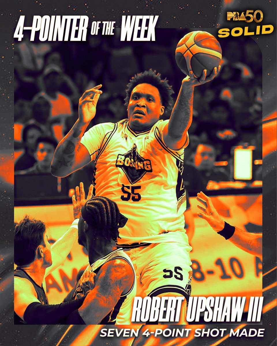 pbaconnect's tweet photo. With seven 4-point shot made, Blackwater's Robert Upshaw III is your PBA 4-Pointer of the Week!
#PBA50
#PBA50LID
#PBA50SOLID https://t.co/HYiXq1dUeS