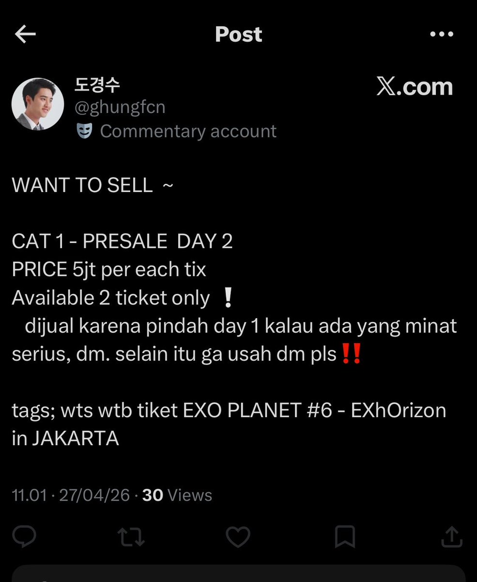 jowithyu's tweet photo. ‼️BEWARE SCAMMER EXO EXHORIZON JAKARTA SINGAPORE KUALA LUMPUR‼️

USERNAME @ghungfcn 
PREV USERNAME @ gunfco @ ghuangfcn https://t.co/wgzaIsAtTc