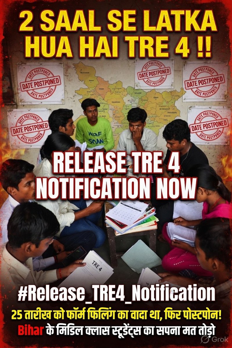 NEWS23457's tweet photo. हर दिन इंतजार लंबा हो रहा है। अब निर्णय लें। #Release_TRE4_Notification https://t.co/y4xAyAVnUN