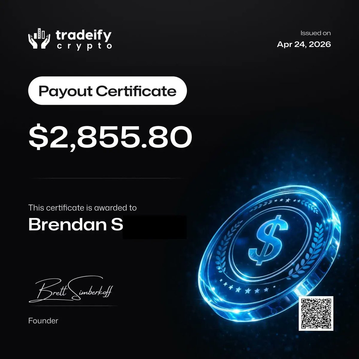 tradeify247's tweet photo. Brendan had been grinding evaluations for a while and couldn't quite get over the hump. 📈 Then Ape-X launched and everything clicked.

He passed on his very first attempt and pulled $5,700+ across two payouts in the same week 💰

You can start a $50K Ape-X account for just $49 upfront, and you only pay the rest once you're actually funded. 🔥 Brendan had the talent the whole time, he just needed the right model 🏆