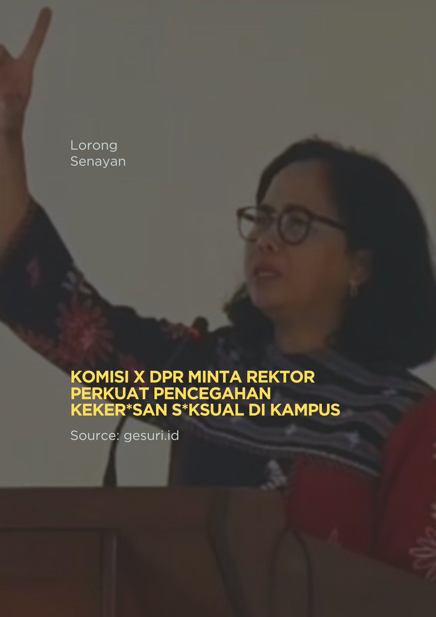 LorongSenayan's tweet image. Komisi X DPR RI dorong kampus lebih serius cegah dan tangani kekerasan seksual.

Rektor diminta perkuat Satgas, evaluasi sistem, dan pastikan kampus jadi ruang aman untuk semua.

#perguruantinggi #universitas #pendidikan #kekerasanseksual #dprri