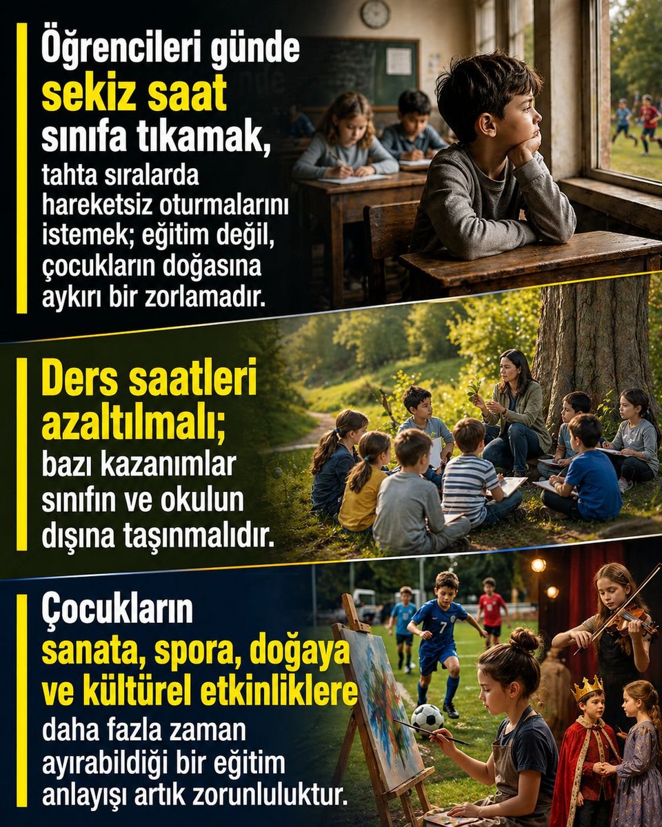 Dede38__'s tweet image. Nasıl olur?
Siz ne düşünüyorsunuz?

#okul #eğitim #keşfet #sondakika #gündem 
Bence:
Yanlış bir öneri. Bu fikir uzaktan eğitimi önermek gibi geldi bana. O tahta sıralarda ne doktorlar, ne bürokratlar, ne başarılı insanlar yetişti. Eğitim kara önlüklü zamanlarda verilen eğitimdi.