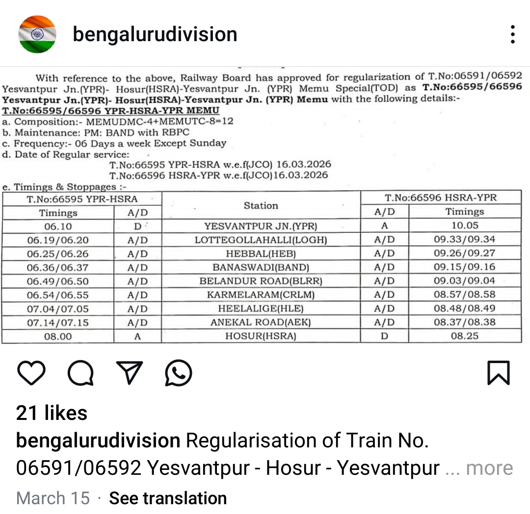 achu_2004's tweet photo. @drmsbc @RailMadad @Tejasvi_Surya @AshwiniVaishnaw complaints are being closed without action for over a month.The train is listed with 12 coaches but runs with only 8.Due to this we travel on the footboard every day,risking our lives. no additional train also.Please act urgently https://t.co/G1SDs9a9UV