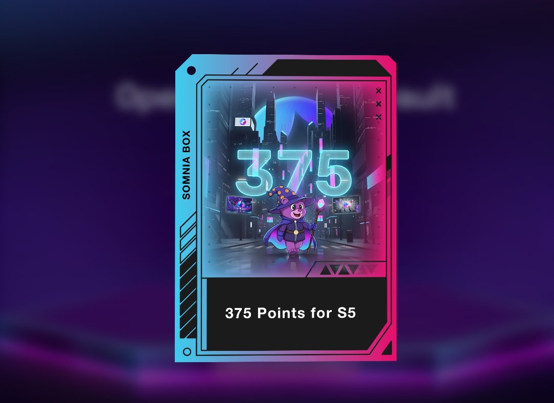 ComNamdesign's tweet image. Lucky day open box @Somnia_Network 
Just pulled 375 Points for S5 from the Somnia Lootbox.
join: quest.somnia.network/referrals/FE7F…
 #Somnia #Lootbox #Web3 lootboxes.somnia.network