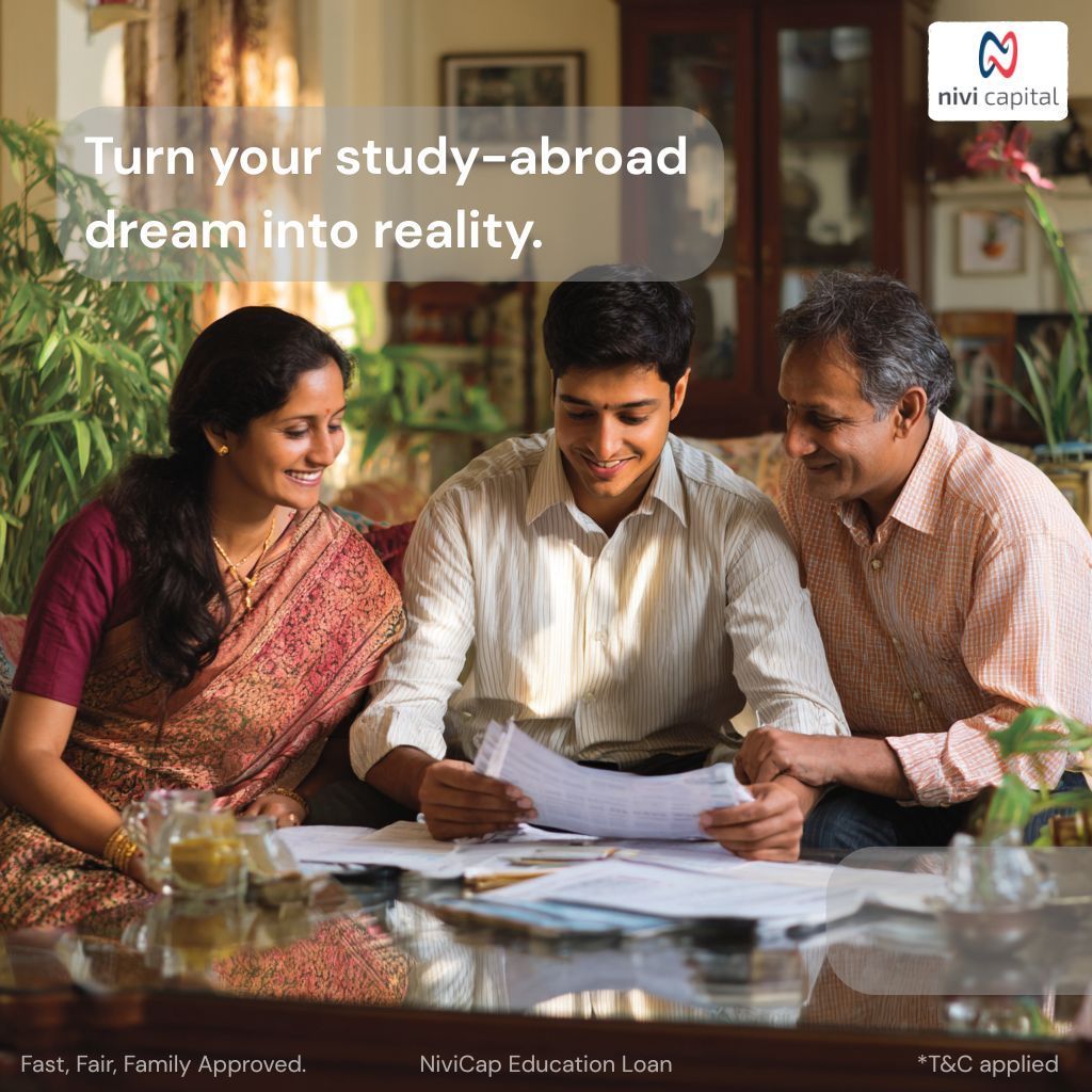 nivicapital's tweet image. Designed for Indian families, NiviCap Education Loans offers you clarity and confidence to make informed decisions.  

Enquire now: 
nivicap.com 

#LoanLiteracy #EducationLoan #StudyAbroad #TeamStudent #IndianFamily #NiviCap #FinancialPartner 
(Image created using AI)