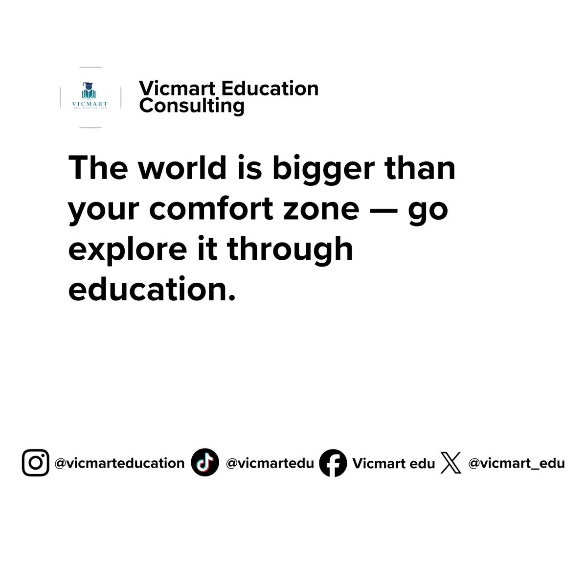 Vicmart_Edu's tweet image. Inspiring quotes from Vicmart Edu to fuel your academic journey and global aspirations. #fyp #studyabroad  #internationalstudents