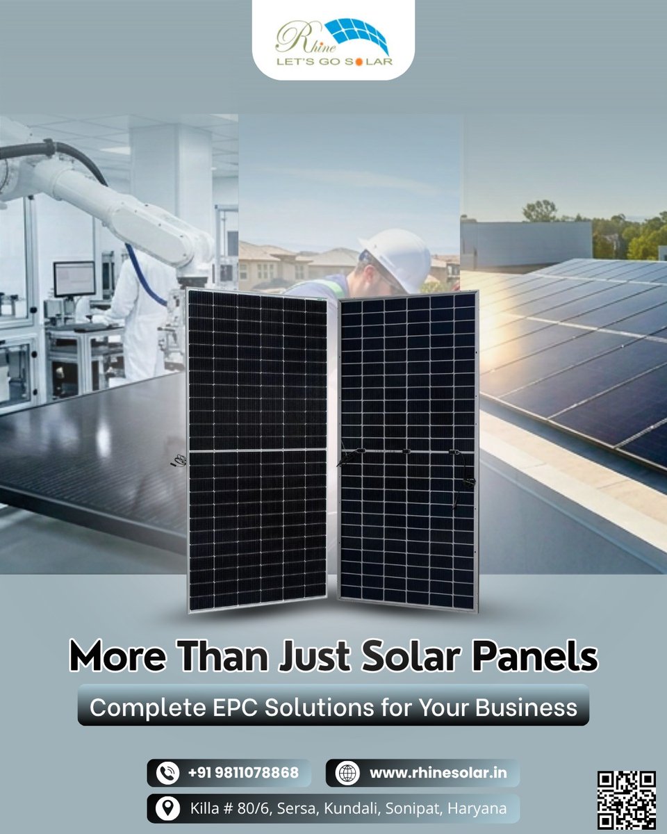 Rhinesolar's tweet image. More than just solar panels — we deliver complete EPC solutions that power your business with efficiency, reliability, and long-term savings. 

📞 Contact Us: +91 98110 78868
🌐 Visit: rhinesolar.in

#SolarEnergy #SolarPower #EPCSolutions #RenewableEnergy #CleanEnergy