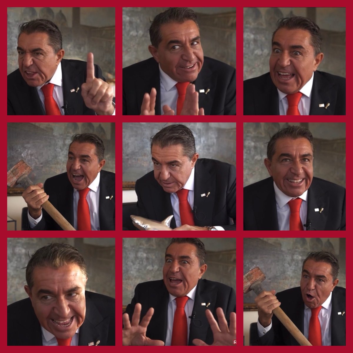 KazooKatherine's tweet photo. This is Paolo Zampolli explaining he had nothing to do with Jeffrey Epstein or Ghislaine Maxwell and did not abuse Amanda Ungaro or Victoria Drake. He used the word “whore” on multiple occasions, called Brazilians a “cursed race” and “bastard breeds.” At one point during the interview he grabs a sledgehammer from behind the couch. Amanda described some of his behavior as psychopathic…
