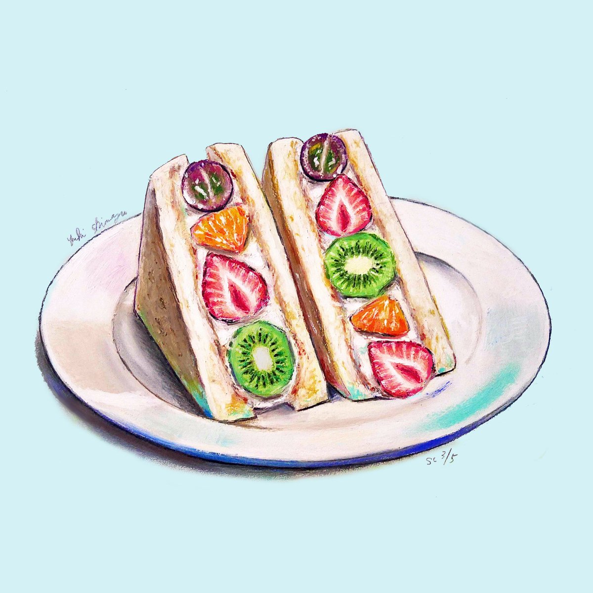原画 サイン入り タカハシナツミ 萌え断 フルーツサンド さくらんぼ 原画 サイン入り タカハシナツミ 萌え断 フルーツサンド さくらんぼ