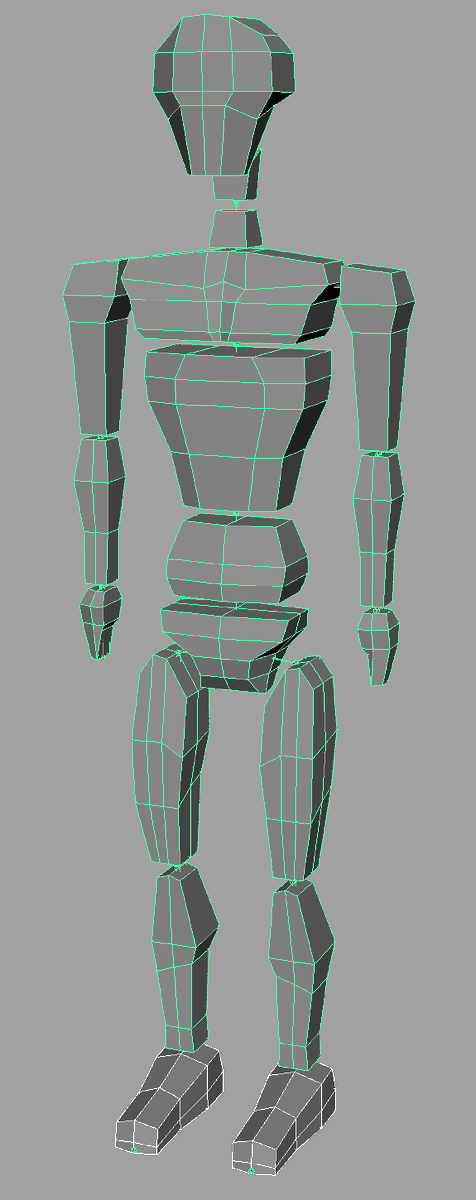 PepperedJ's tweet photo. A bit of rigging practice, created in Autodesk Maya. Made for a 3D Computer Animation class w/ the prompt to produce &amp; connect a skeleton rig to an existing, geometric human model, demonstrating joint hierarchy &amp; forward kinematic functions.
#digitalart #3dmodeling #Maya https://t.co/JmSN85AML0