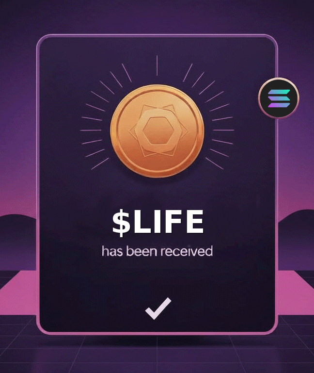 $LIFE  
  Thanks  
  writeCA: 7ugexC3Vwnr3BDmZioboRaH1cvJzHDncjoDBA3EtaUiH  in the search  and fetch yours   like I did it .