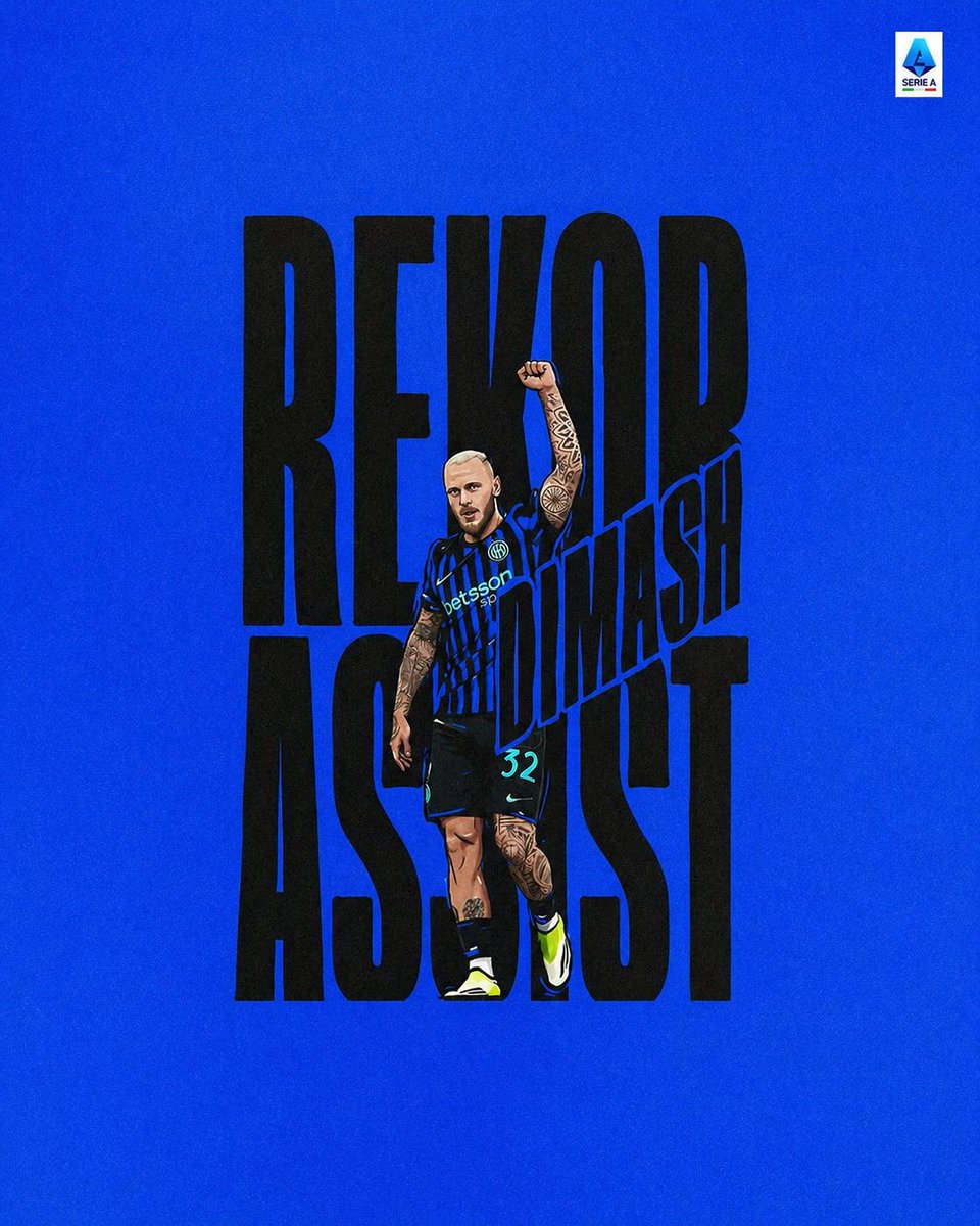 SerieA_ID's tweet image. KING ASSIST 👑🎯

Federico Dimarco mencetak sejarah dengan menjadi pemain dengan jumlah assist terbanyak dalam satu musim kompetisi #SerieA!

Dengan total 17 assist bersama @Inter_id musim ini, Dimash melampaui rekor 16 assist milik Alejandro Gomez bersama Atalanta pada musim