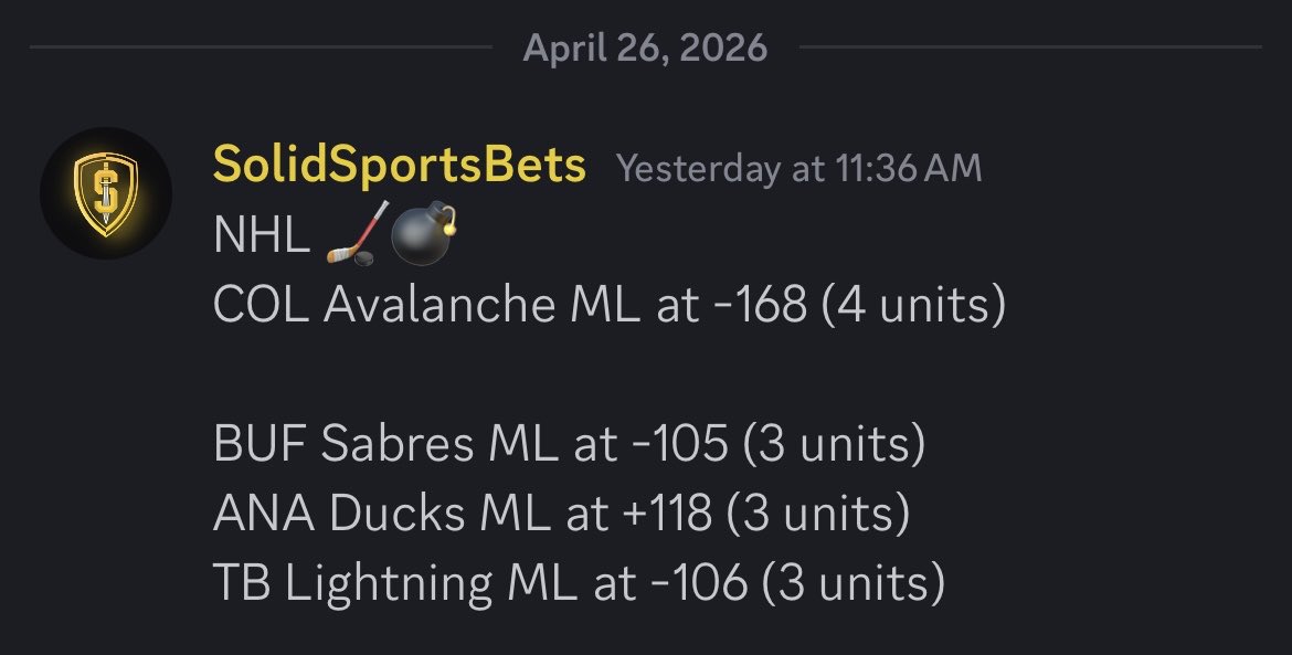 Solid Sports Bets tweet media