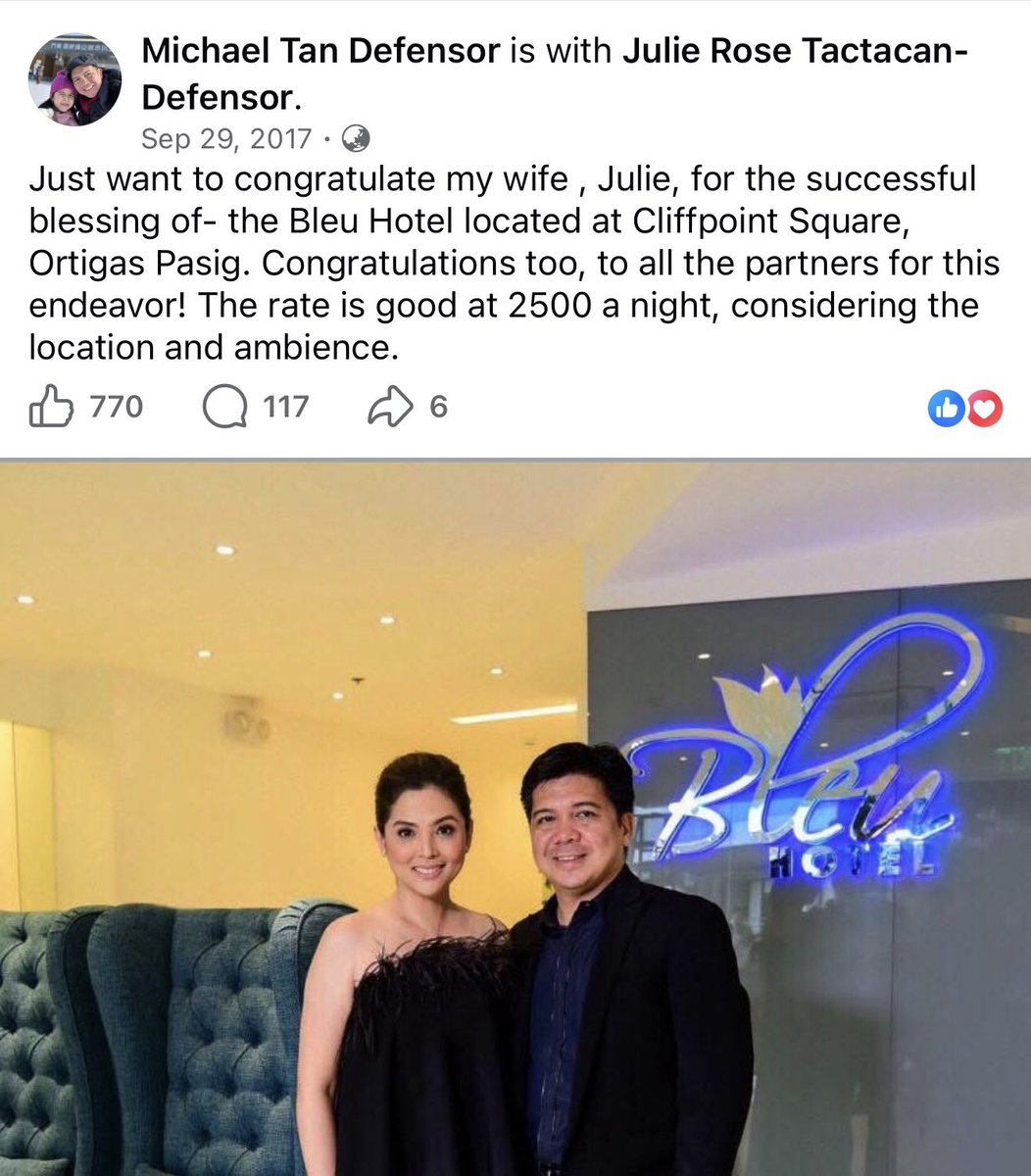 Awww ang sweet naman ni Mike Defensor… very supportive of his wife mam Julie Defensor for the blessing and opening of Bleu Hotel.

From 2017 until now 2026, the rate is good at ₱2,500 a night considering the location and the ambience.

Sinusunod lang talaga ni Cong. Mike ang