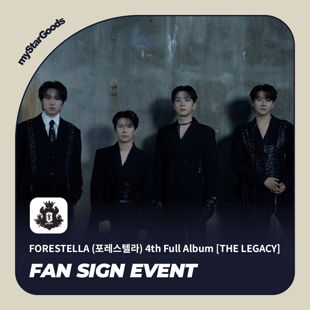 [📢]

260516 (토) 4th Full Album <THE LEGACY> 발매 기념 팬사인회 안내 (마이스타굿즈)

자세한 내용은 아래 링크로 확인 부탁드립니다.

➡️ m.cafe.daum.net/official.fores…

#포레스텔라 #Forestella 
#THELEGACY #Armageddon