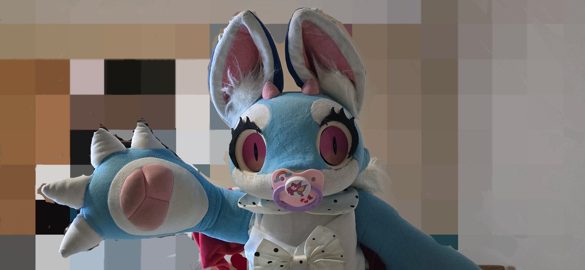 fuzzylittleb's tweet photo. One of my pacifiers split, so I decided to modify it, so my Fino-chan can use it! I removed the nipple, and glued a papper clip to the shield, then glued a magnet to the clip and another in Fino's mouth. #abdl #fino #anthromate #plushophilia #pacifier @AnthroMate1 @AnthroMate https://t.co/sbOaFG0Jcr