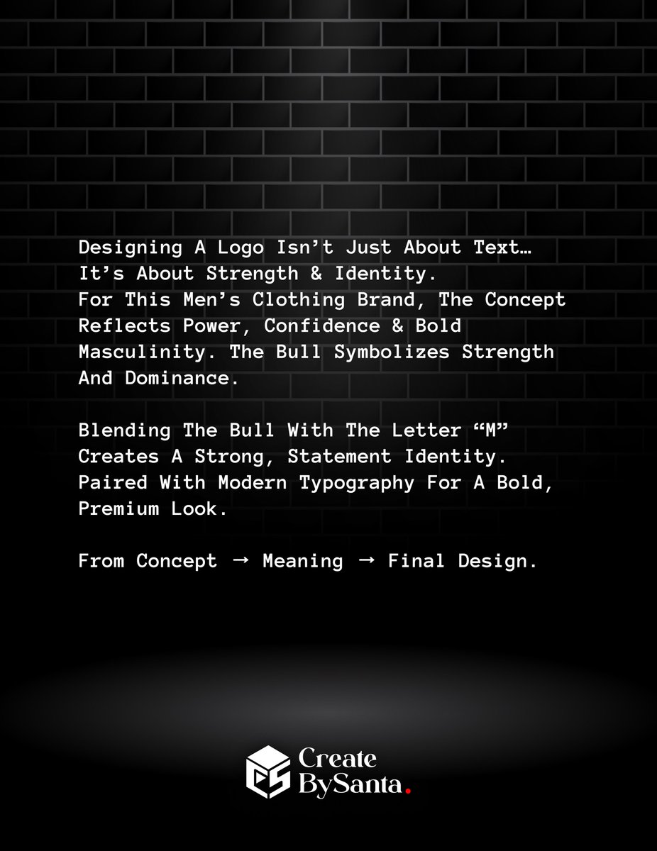 Createbysanta's tweet image. Built with Strength &amp;amp; Style ⚡
Where Boldness Meets Identity 💥
A Mark of Power &amp;amp; Confidence 🧥

#LogoDesign #MensFashion #MensBrand #FashionLogo #BrandIdentity #BoldDesign