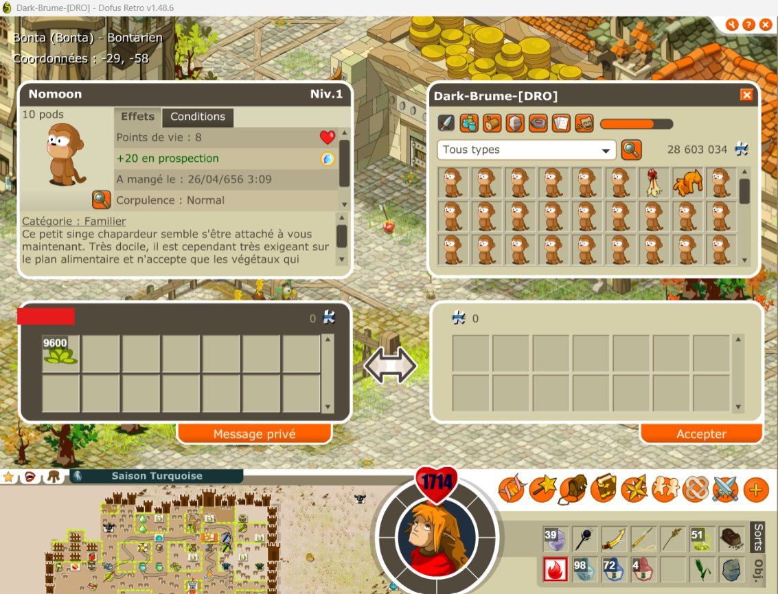 Une hyper inflation a lieu sur les serveurs <a href="/DOFUSRetro_FR/">DOFUSRetro_FR</a>, on retrouve des prix complètement délirant comme juste avant le rollback...(Rune PA 500 000, ressources +100% voire +200% des prix...)
Il faut faire des achats de gros pour obtenir des prix bas auprès des fournisseurs😂