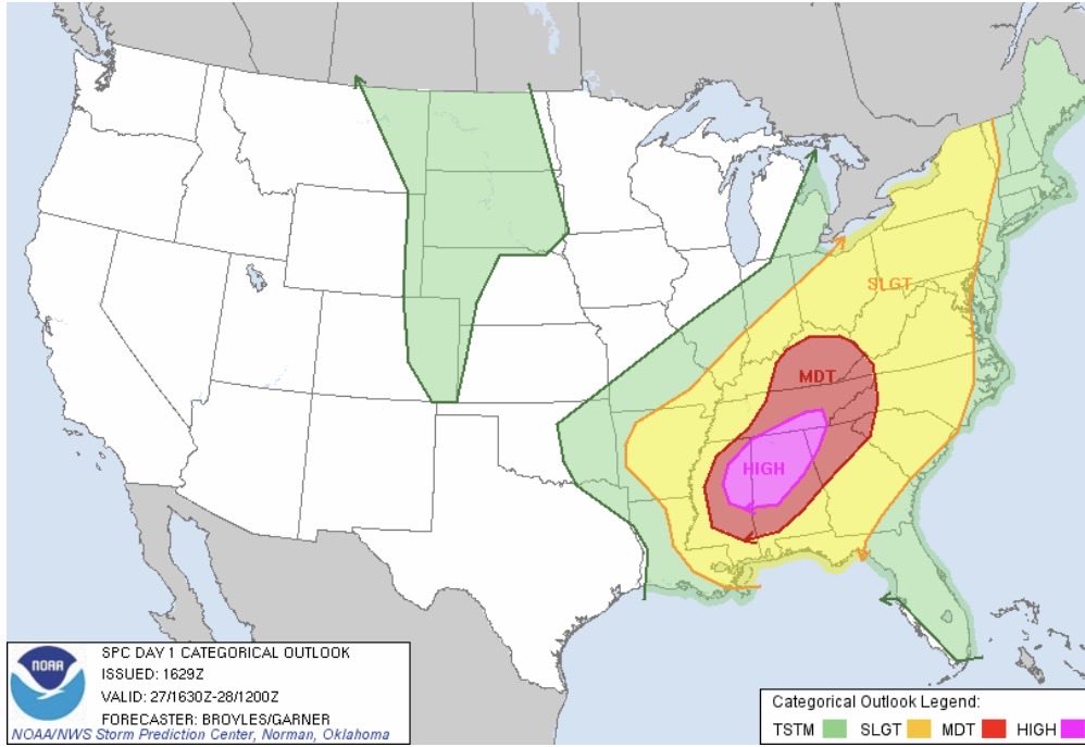 NickCMNWX19's tweet image. OTD in 2011: One of the worst weather events in modern history occurred across the Southern U.S as dozens of violent and deadly tornadoes touched down in the states of Mississippi, Alabama, Tennessee, and lastly Georgia. Never Forget. #wxtwitter
