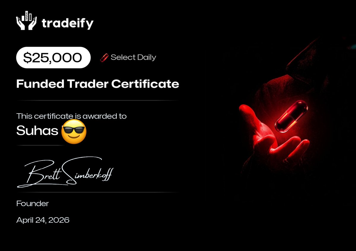 tradesbySu's tweet photo. blue pill or red pill?

i took both.

$25K Select Flex — 5 day payouts.
$25K Select Daily — daily payouts.

$50,000 funded. $130 spent.

#fututeprop #proptrading @Tradeify https://t.co/oFdrphn4sA