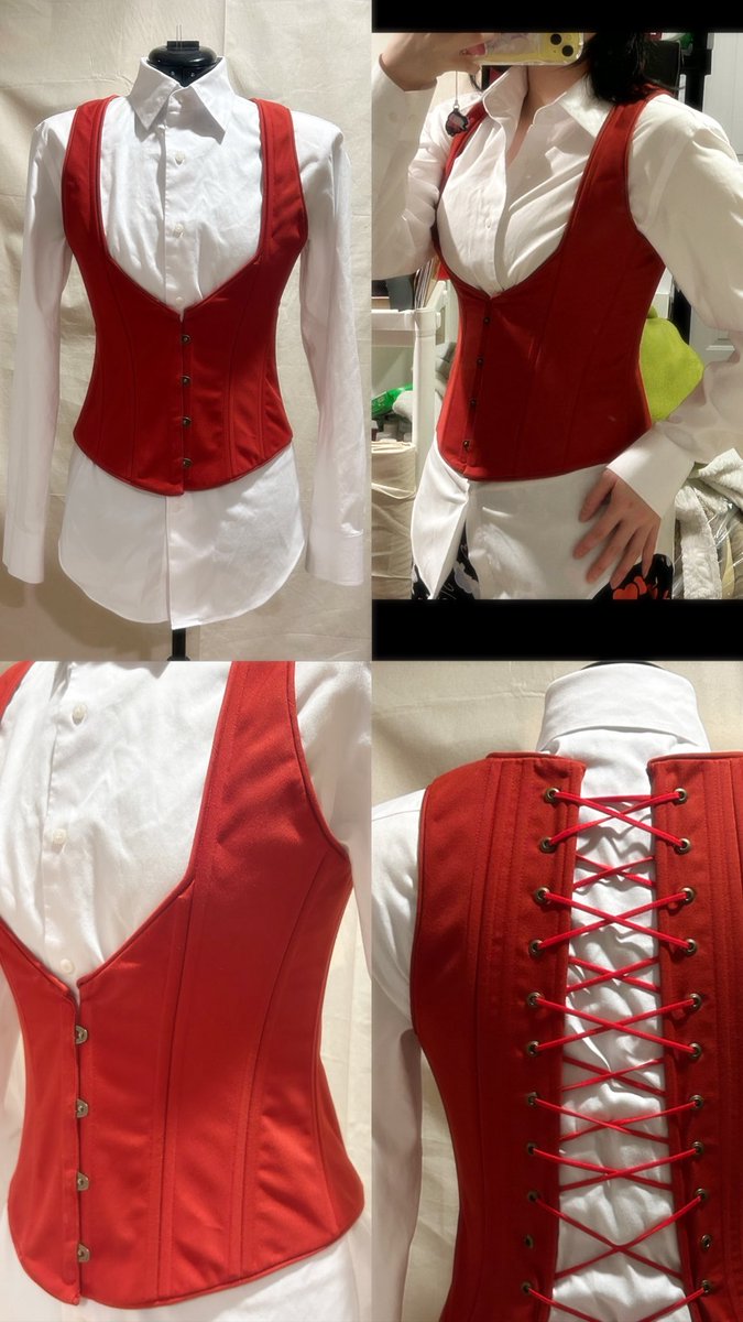 sym8tree's tweet photo. Tenna Cosplay Progress

Recently finished my first custom corseted waistcoat design - I hope to use it as the underlying support for my Tenna cosplay!

it goes from 27”-30” so I can choose how much support I want! https://t.co/vWhgV09FxK