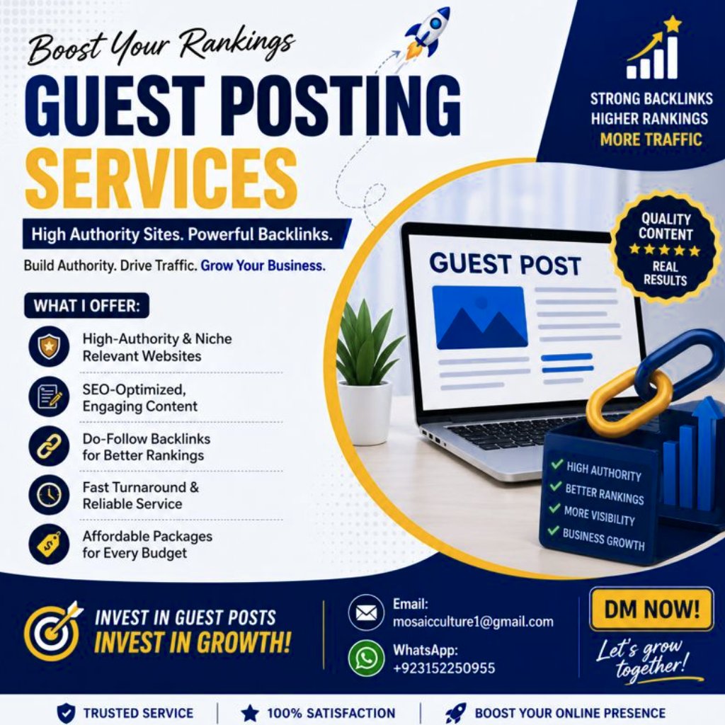 maqsoodiqb21043's tweet image. Boost Your Website Authority with Premium Guest Posts!
Are you struggling to rank higher on Google or build strong backlinks? I’ve got you covered!
#GuestPosting #SEOBacklinks #DigitalMarketing #LinkBuilding #SEOService #ContentMarketing #BloggerOutreach