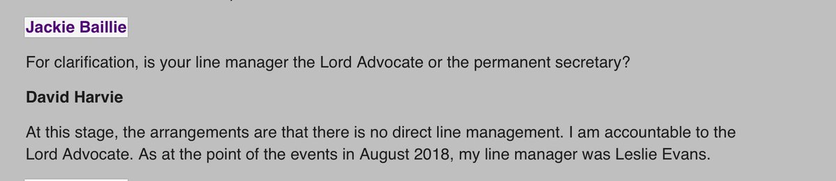 Fergie_CJ's tweet photo. The head of COPFS was line managed by top U.K. civil servant in Scotland Leslie Evans. Which I don't think is normal even for the banana colony in Scotland. https://t.co/5n9cOgISK5