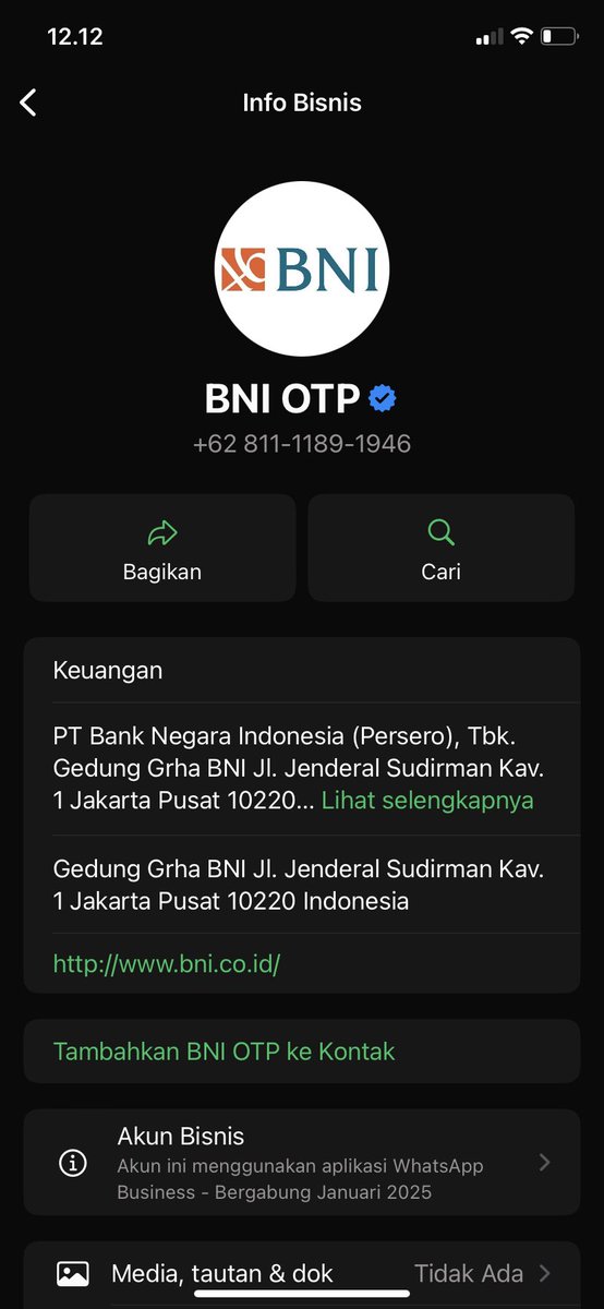 diaanop's tweet photo. @BNI nomor wa resmi dari bni atau bukan ya? https://t.co/53IyJ9L9l0