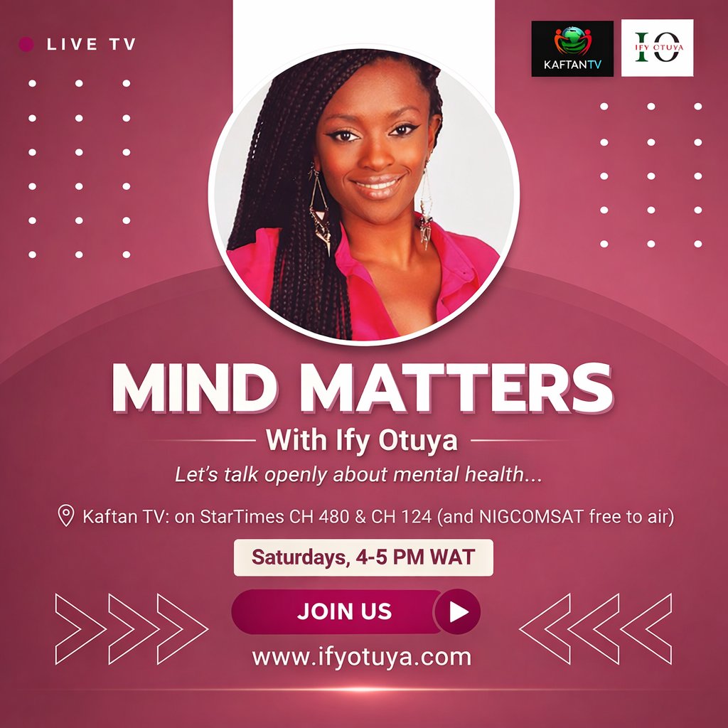 IfyOtuyaBrand's tweet photo. Something new is coming! Are you ready?
'MIND MATTERS WITH IFY OTUYA'
🎉 Season Premiere
📺 Watch on Kaftan TV
🗓 Saturday
⏰ 4–5 PM WAT
Let’s talk openly about mental health...
@IfyOtuya @KAFTAN_TV #MMWIO https://t.co/cT9xRg6rgp