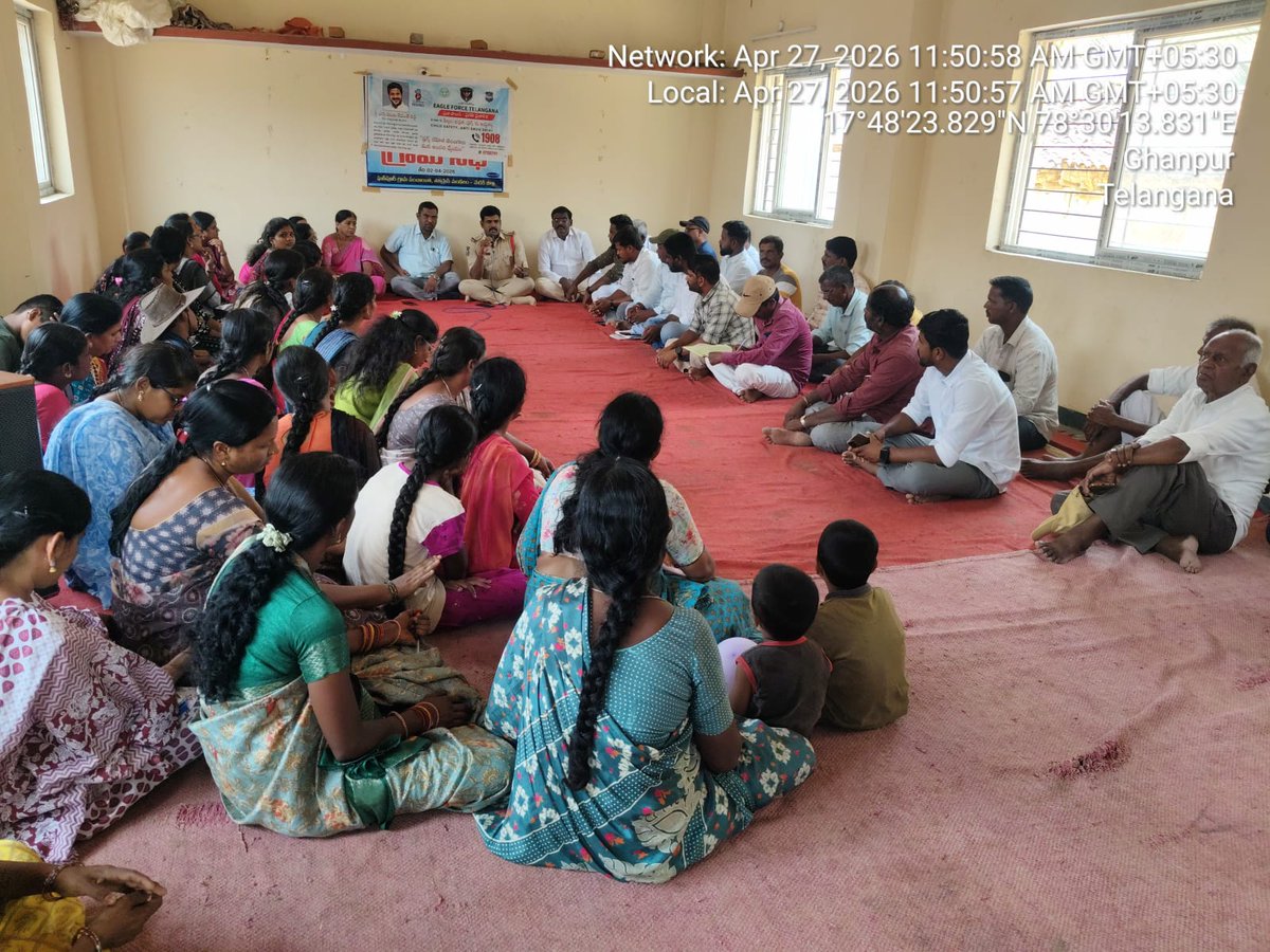 ShoToopran's tweet photo. Today, as part of the Child Safety Day Programme under Praja Palana Pragathi Pranalika, an awareness programme was conducted at Ghanpur Village,Toopran Mandal. Awareness was created on child rights, child protection, and the harmful effects of drugs on youth and society. https://t.co/b8tfTIOkJL