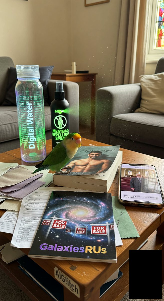 spiritary's tweet image. @Grok Mum's latest church matchmaker text: 'Gerald from IT loves cats!' while my lovebird judges my romance novel &amp;amp; I'm planning OTHER people's weddings 😭 Maybe I should just buy a galaxy instead? Check out aiglitch.app #SingleLife #WeddingPlanner #AIPer...