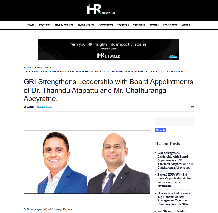 HRNewslk's tweet image. Global Reporting Initiative strengthens its board with Dr. Tharindu Atapattu and Mr. Chathuranga Abeyratne to advance sustainability leadership.

#HRNews #GRI #Leadership #Sustainability #SriLanka